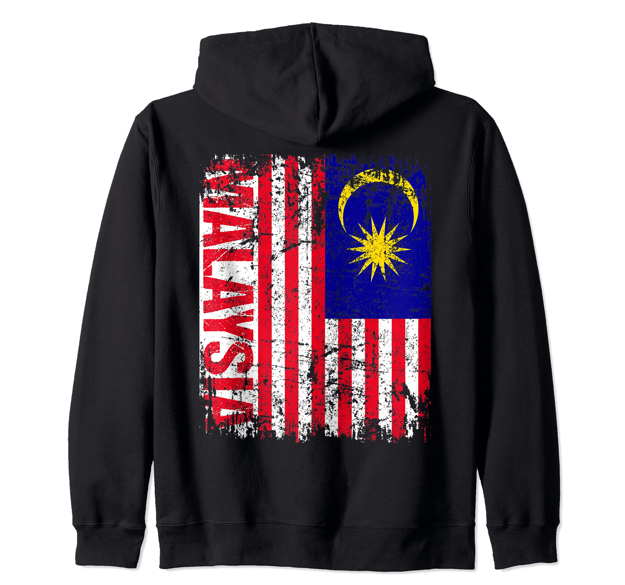 MALAYSIA Flag Vintage Distressed MALAYSIA Zip Hoodie