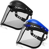Sabary Safety Face Shield with Mesh Visor for Men, Black,Blue | Full Face Protection Masks, Industrial Chainsaw Helmet Shield, Weed Whacking Farm Work , Family Garden Gear, Comfortable Wear