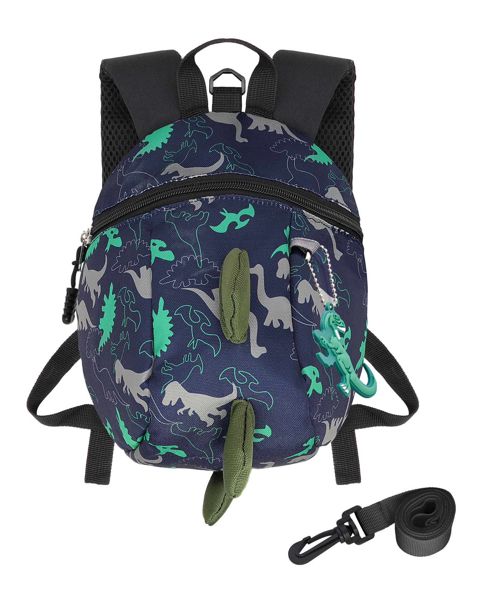 VReder Kids Dinosaur Backpack, New Enhanced Version Boys Girls Toddler Rucksack, Cartoon Safety Anti-Lost Strap Rucksack with Reins, for 1-6 Years Old Toddler (Blue)