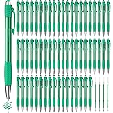 Cholemy 64 Pack Colored Retractable Gel Ink Pens Bulk 0.7mm Fine Point Pens Smooth Writing Click Pens with Comfortable Grip for Journaling Note Taking in School Office(Green)