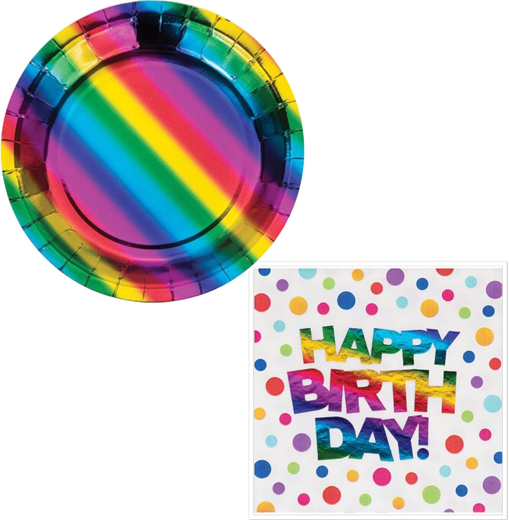 Happy Rainbow Foil Birthday Cake Plates and Lunch Napkins Serves 16, Grandma Olive's Cake Recipe