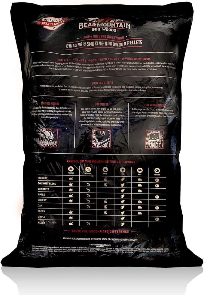 Amazon Com Bear Mountain Bbq 100 All Natural Hardwood Pellets Gourmet Blend 20 Lb Bag Perfect For Pellet Smokers Or Any Outdoor Grill Rich Smoky Wood Fired Flavor Garden Outdoor