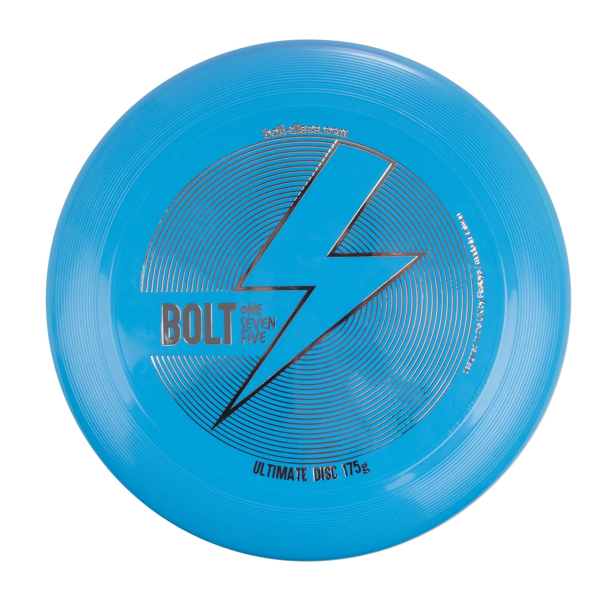 BOLT OneSevenFive Ultimate Frisbee Disc - UV Reactive & Shimmer Colors - Blue