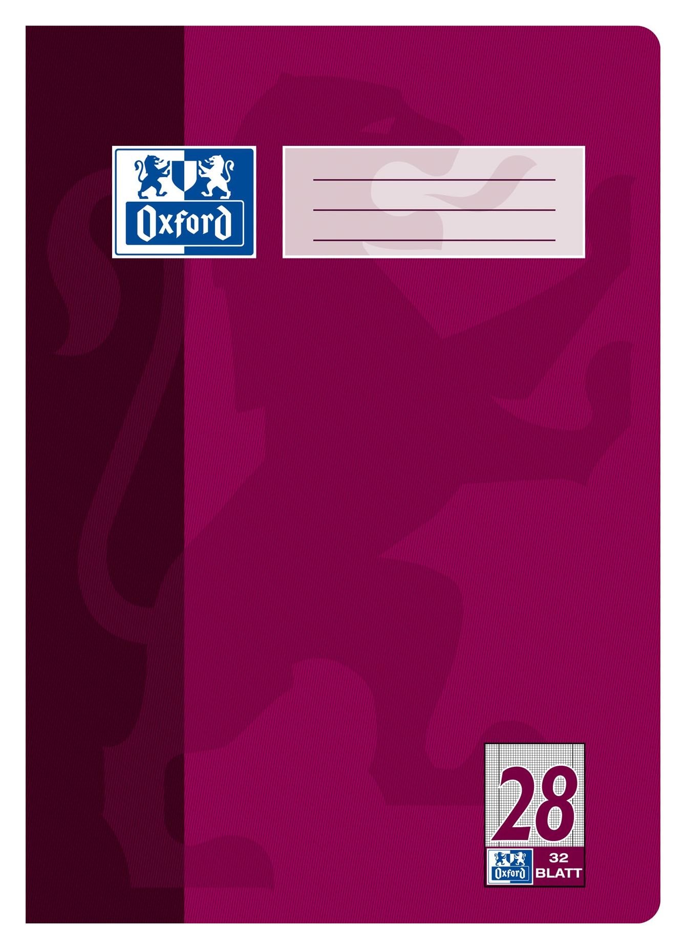 Oxford A4 School Exercise Book - 32 Pages 90 g/m² - Optic Paper Lines 28 - Squared with Double Margin Pack of 1 1er-Pack