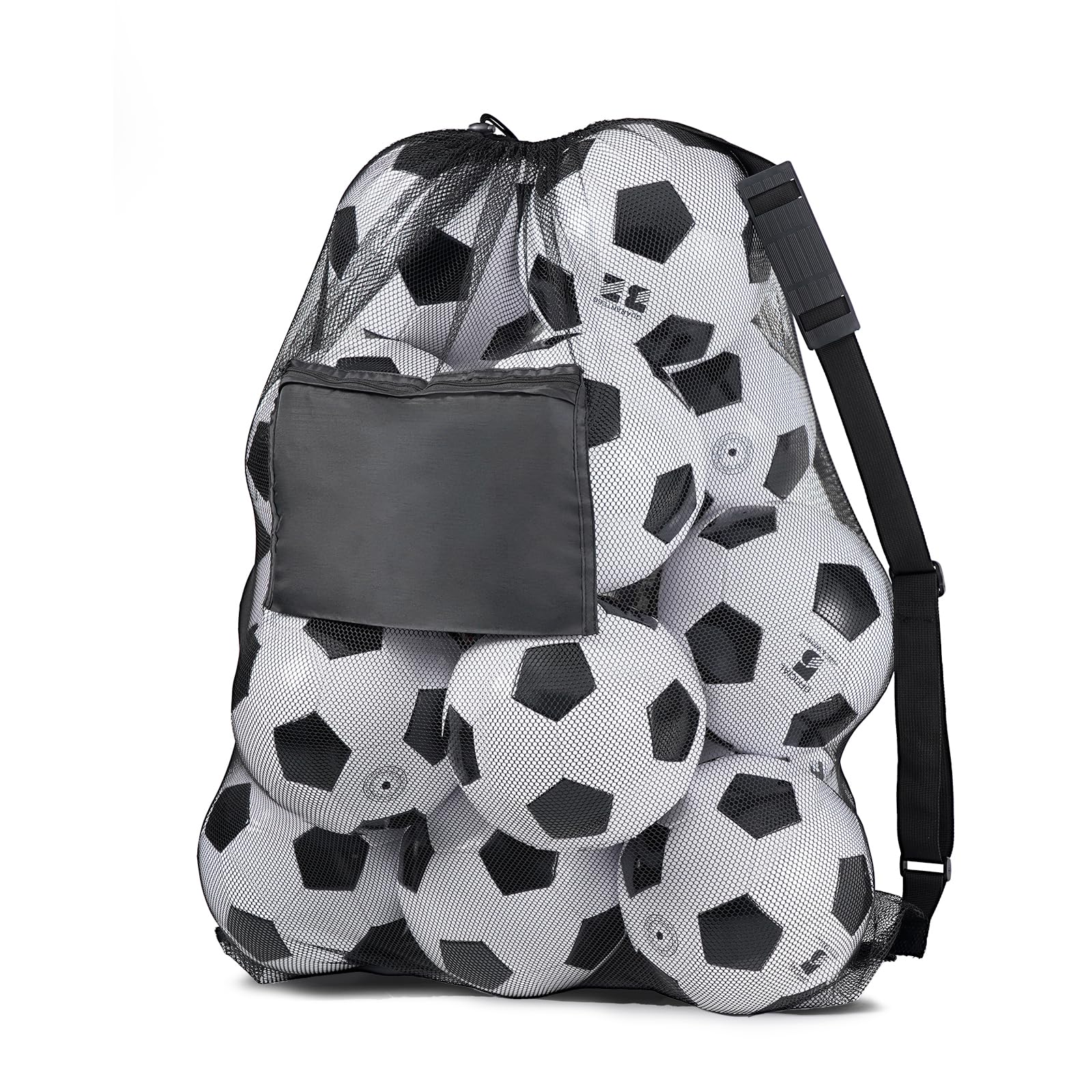OrgaWise Football Bag for Balls with Non-Slip Pad and Big Pocket,Ball Bags for Football(10-15Balls) (27"x36")