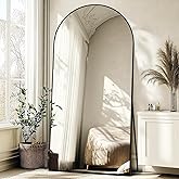 ABSWHLM Oversized Full Length Mirror 81x41 Inch - Wall Mounted or Standing Floor Mirror with Aluminum Alloy Frame, Shatterproof Tempered Glass - Modern Mirror for Bedroom, Living Room, Closet, Black