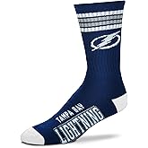 For Bare Feet Kids' New York Rangers 4 Stripe Deuce Crew Socks