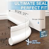 HIZH One Sided Door Draft Stopper 37 Inches Bottom Seal Insulator White view 2