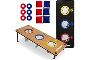 Triumph Sports 2-in-1 Bag Toss/Washer Toss Combo - Includes 2 Game Platforms, 6 Toss Bags, 6 Washers