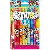 Scentos Scented Gel Pens for Kids - Assorted Colorful Pens - Fine Point Gel Pen Set - For Ages 3 and Up - 8 Count (Rainbow)