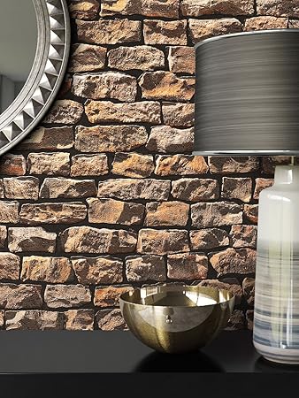 Steintapete Vlies Beige | schöne edle Tapete im Steinmauer Design | moderne 3D Optik für Wohnzimmer, Schlafzimmer oder Küche 