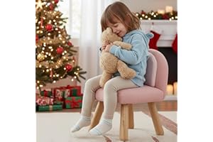 DAYARUS Kids Chair Toddler Chairs Comfy Sherpa Toddler Couch Sofa, Fluffy Kids Desk Chair for Drawing, Wooden Kid Reading Chairs, Boys Girls Desk Chairs for Bedroom/Playroom/Nursery/Gifts, Pink