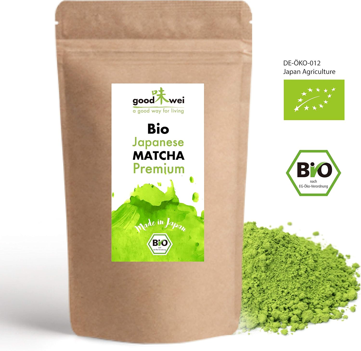 Goodwei Organic Matcha Tea Ceremony Set including Japanese Premium Matcha, Ceramic Matcha Bowl and Whisk Holder - Image 4