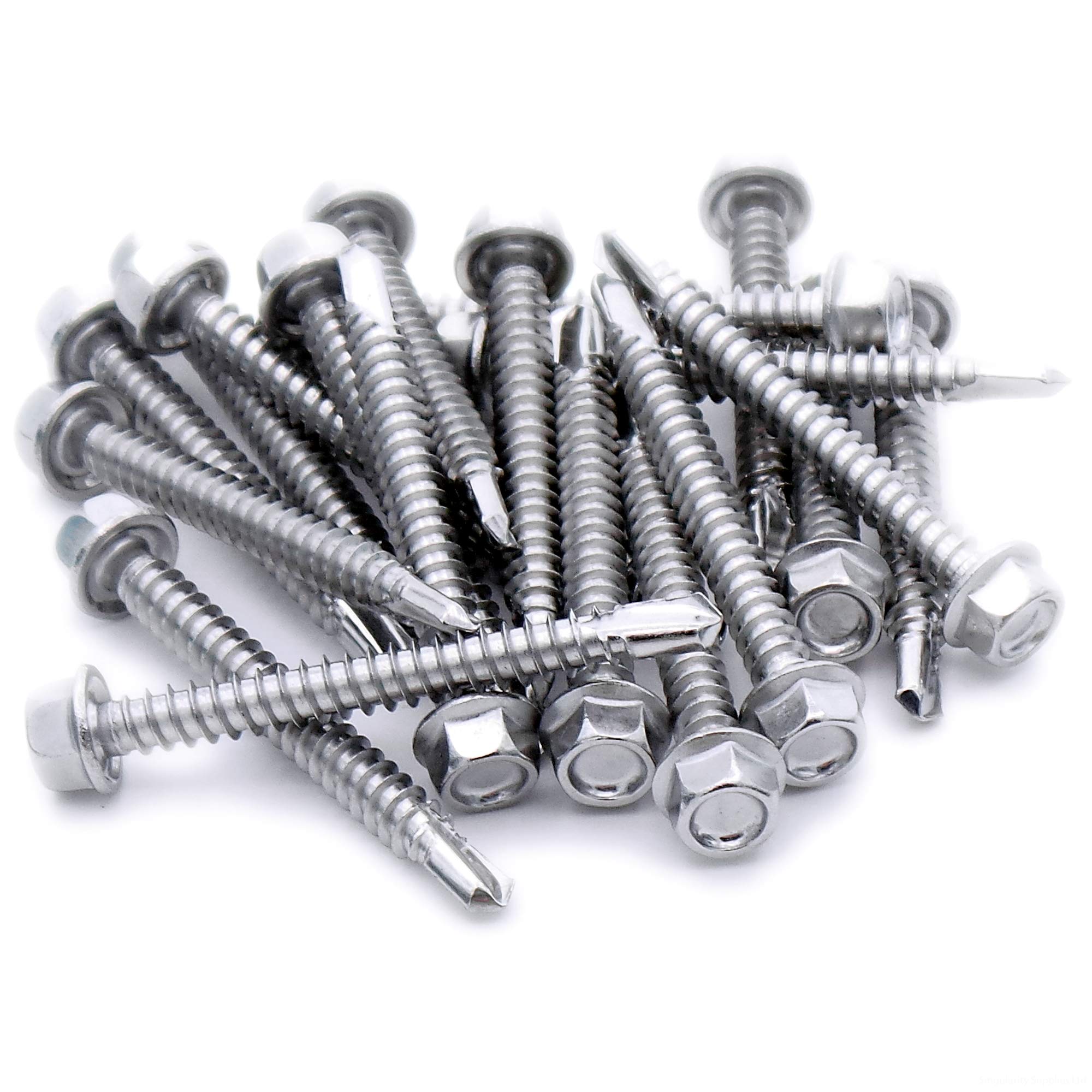 No.10 x 1.4 (4.8mm x 35mm) Hex Self-Drilling Screw (Flanged) - Stainless Steel (A2) (Pack of 20)