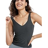 ODODOS Cloud Feeling Tank Bra for Women U Back Wirefree Longline Sports Bra Yoga Top with Removable Pads