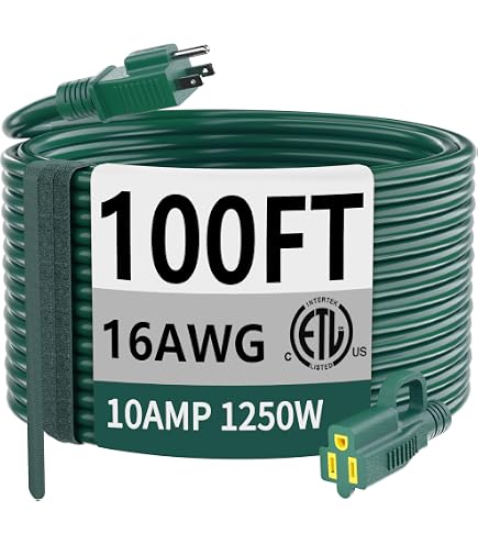 Amazon.com: HUANCHAIN 16/3 Gauge Indoor Outdoor Green Extension