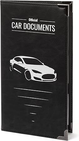 Amazon 車用書類ケース 9 25インチｘ5インチ 保険 Dmv登録 a オートクラブ用 車 トラック Suv オートバイ向け 面ファスナー開閉式 重要な書類を安全に保管 ギフトボックスに入れてお届け 外付コンソールボックス 車 バイク