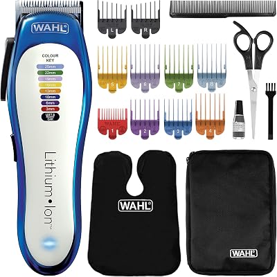 Wahl Colour Pro Cordless Clipper Lithium Head Shaver Colour Coded Guides