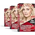 Revlon Permanent Hair Color, Permanent Blonde Hair Dye, Colorsilk with 100% Gray Coverage, Ammonia-Free, Keratin and Amino Acids, Blonde Shades (Pack of 3)