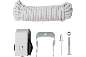 Withstar Extension Ladder Rope & Pulley Kit for W-e-r-n-e-r Replacement Accessories Fit for Aluminum Extension Ladders, Silver