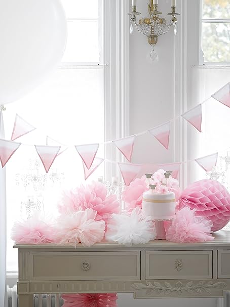 Talking Tables We Heart Pink Tulle Hanging Pom Decorations Pack