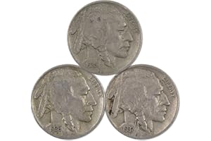 PROFILE COINS & COLLECTIBLES 1935-1937 Indian Head Buffalo Nickel 3 Coin All-Mint Set F Fine Collectible Gift
