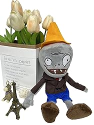 JHESAO 12" PVZ Plush Conehead Zombies Brown Coat