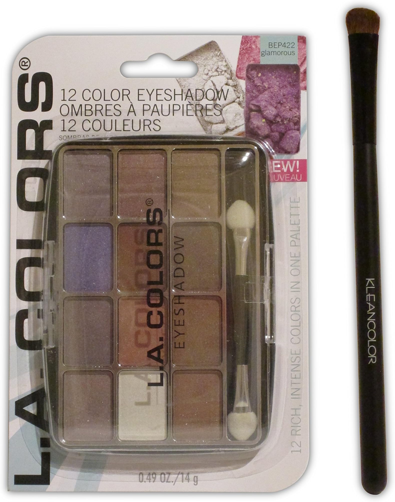 L.A. Colors Expressions, 12 Color Eyeshadow BEP422, Supernatural with extra brush (Glamorous)
