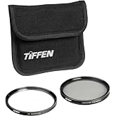 Tiffen 46mm Photo Essential Twin Filter Kit UV Protector &amp; CP Filter | Reduces Reflections, Enhances Color &amp; Contrast, Lens Protection, Included Storage Pouch