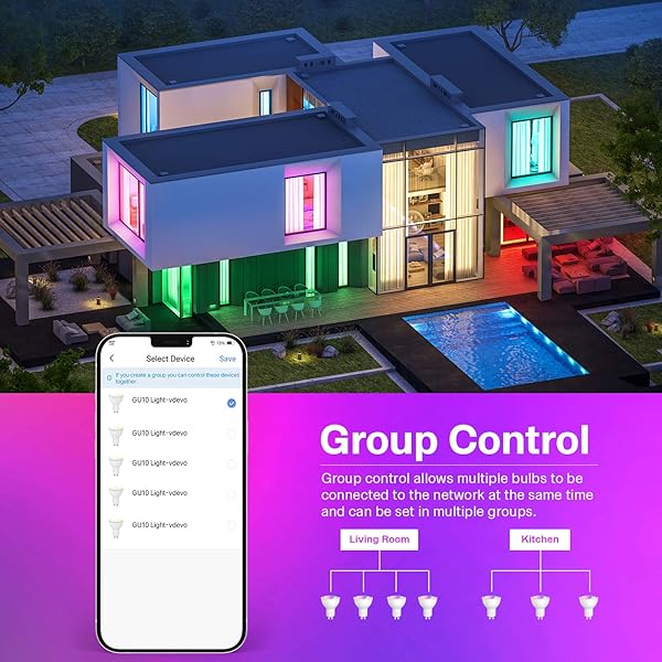 Maxsure Bombilla Inteligente GU10 5W 500LM 2700K 6500K Bombilla LED GU10 Regurable Blanco Clido Fro y RGB Control por Alexa Google Home y App Smart Life 2 Unidades Red 2 4GHz