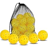 PICKLETECH Pickleball 20 Pack | 40 Pack - 40 Holes Multicolor Outdoor Pickleball with Mesh Bag, Perfectly Balanced, High Bounce True Flight, Pickle Ball for Tournament Play
