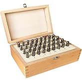 HimaPro Letter and Number Stamp Set 36pcs 40Cr Alloy Steel Metal Stamp Number & Letter Punch Set in a Wooden case (4mm 5/32 I