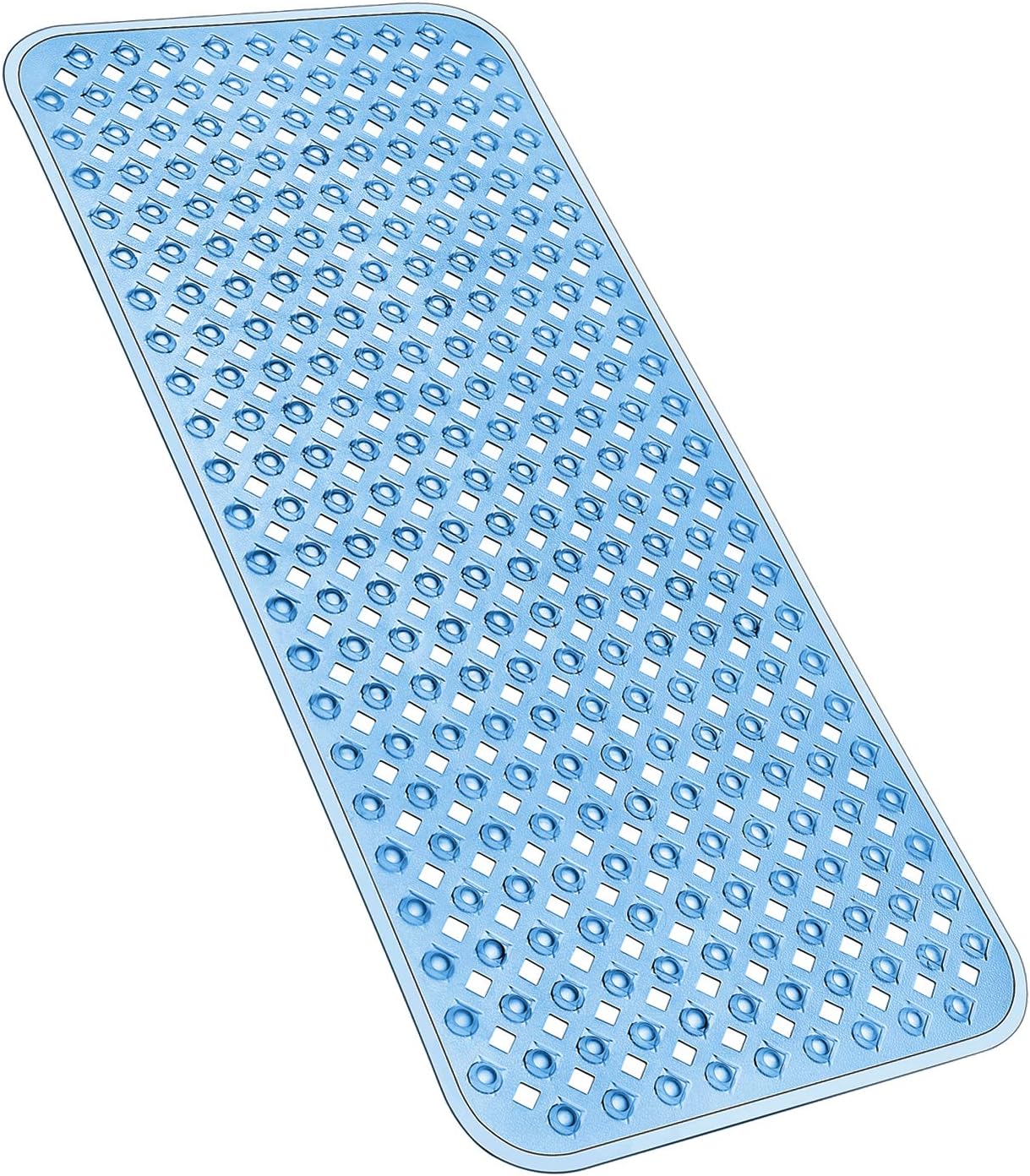 YINENN Bath Tub Shower Mat 35x15.5 Inch Non-Slip and Phthalate Latex Free,Bathtub Mat with Suction Cups,Machine Washable XL Size Bathroom Mats with Drain Holes (Blue): Health & Personal Care