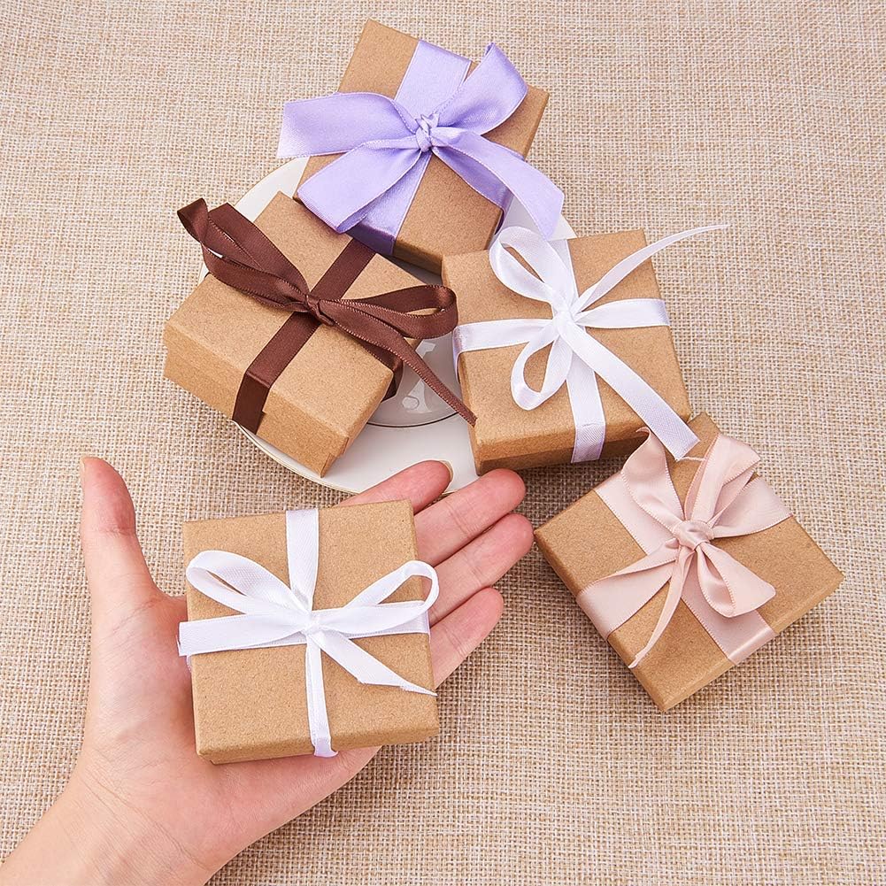 NBEADS 12 Pcs Cardboard Jewellery Box, Kraft Jewelry Boxes Jewellery Gift Boxes with Velvet insert for Rings Necklace - Image 4
