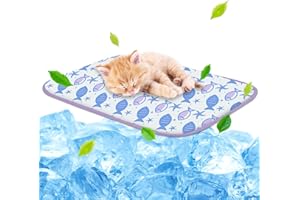 NWK Pet Cooling Mat Ice Silk Cooling Mat for Dogs & Cats Portable & Washable Pet Cooling Blanket, Car Seats, Beds for Summer (Small (20'' x 16'' x 0.3''), Purple Fish)