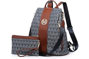 MKP COLLECTION Women Fashion Backpack Purse Multi Pockets Anti-Theft Rucksack Travel Shoulder Bag Handbag Set 2pcs