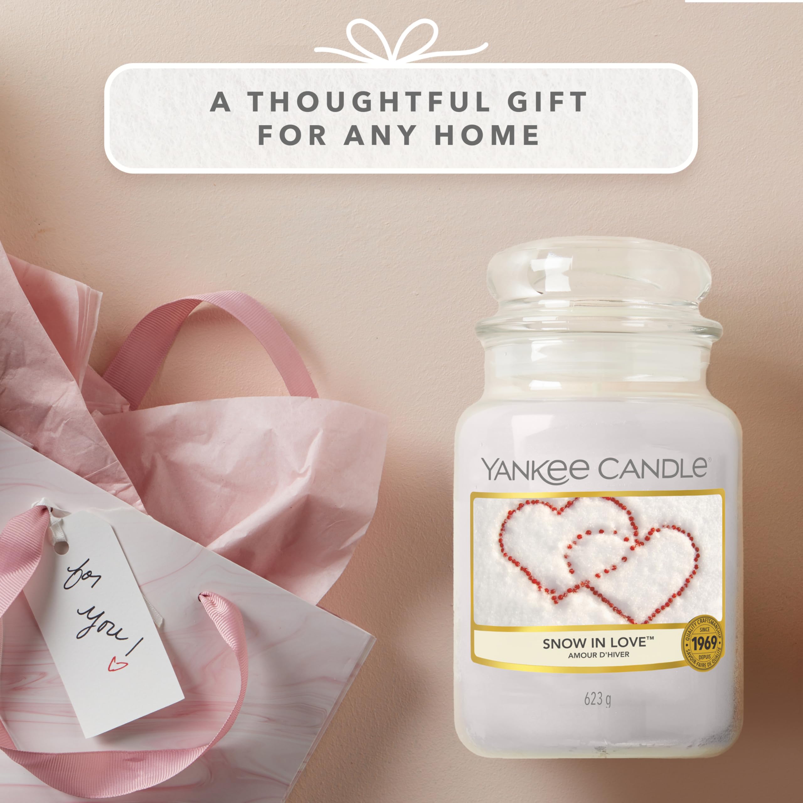 Yankee Candle Scented Candle | Snow In Love Large Jar Candle | Long Burning Candles: up to 150 Hours