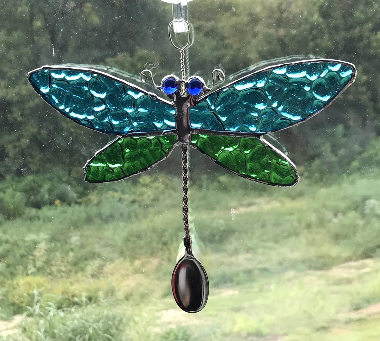 Stained Glass Dragonfly Suncatcher Handmade
