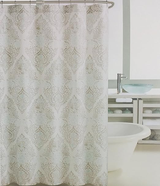 Amazon Com Tahari Fabric Shower Curtain Vintage Medallion Tan