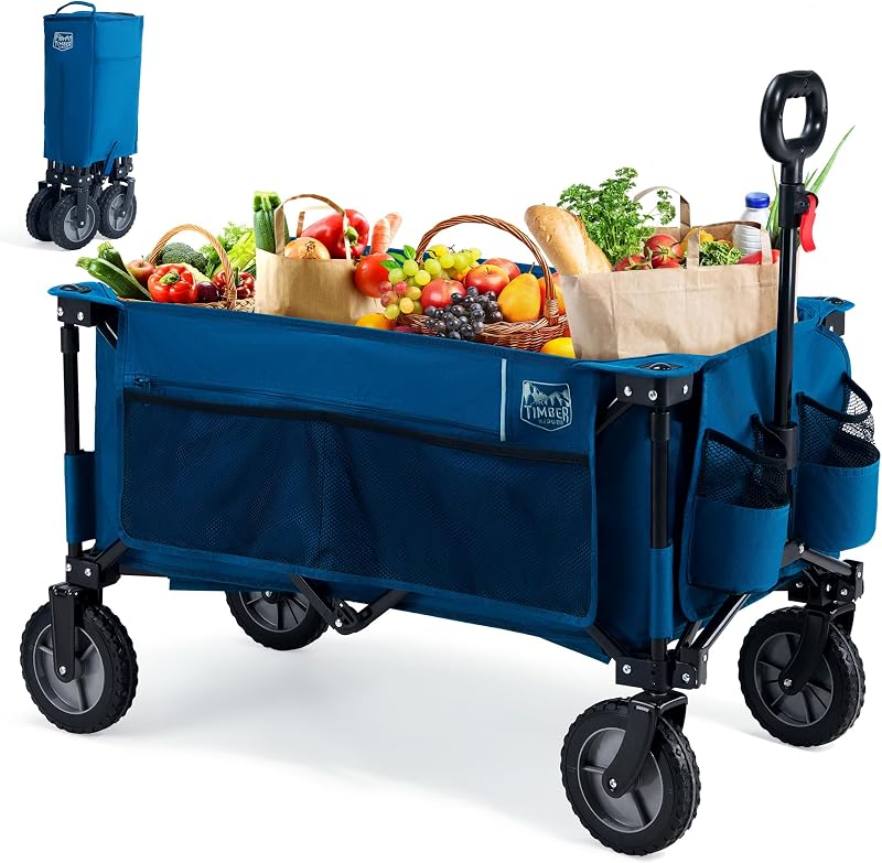 TIMBER RIDGE Festival Trolley on Wheels 200L Folding Wagon Cart