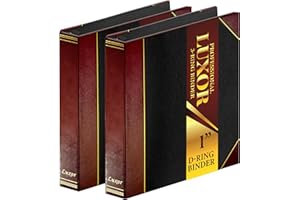 Performore Luxor 3 Ring Binder 1 Inch, 2 Pack, Heavy Duty D-Ring, Professional Letter Size Binder, Durable Polyester, Holds 2