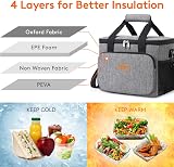 Lifewit 9L Insulated Lunch Bag Grey 12 Cans Cooler Everyday Use view 2