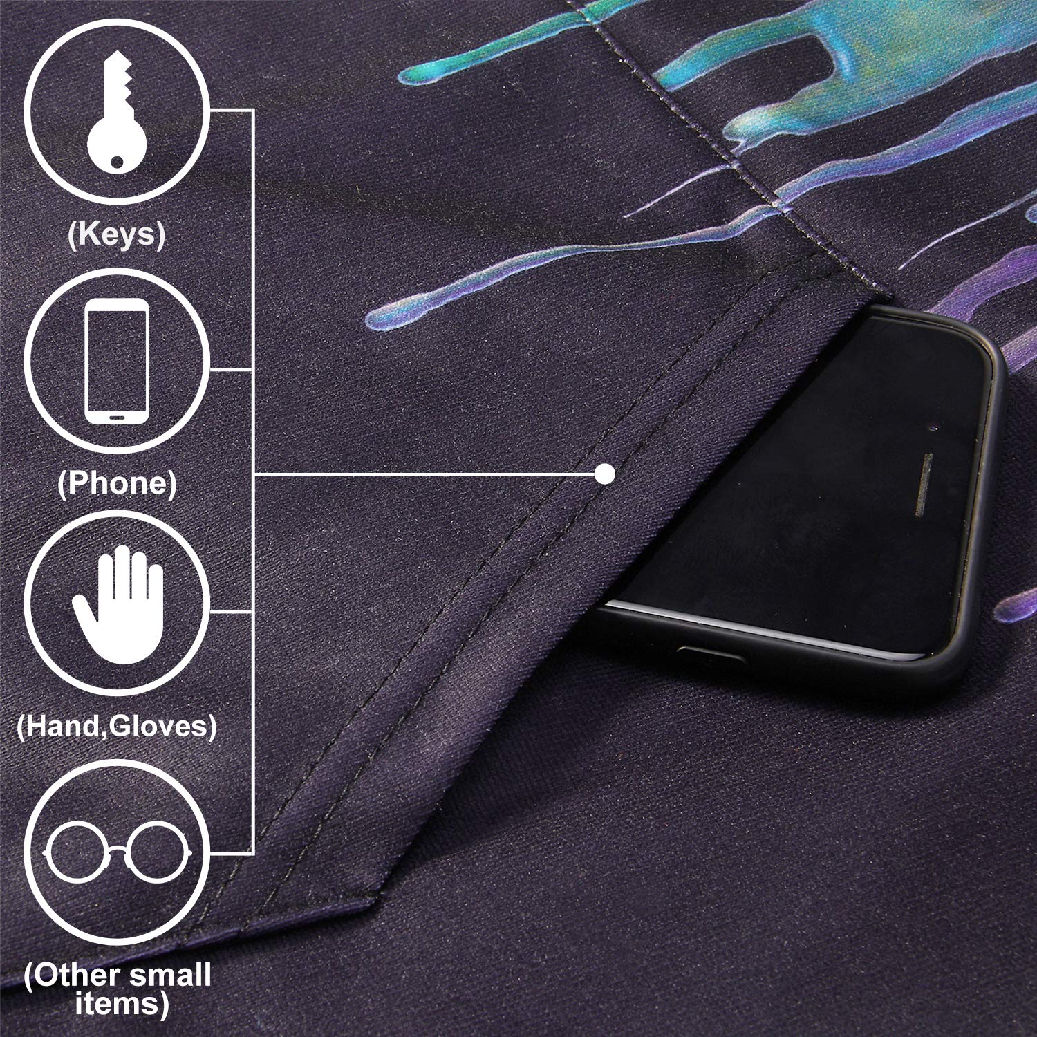 Boy\'s Designer Hoodies Colorful Paint Rainbow Crew Neck Thick Slippery Fashion Sweatshirts with Big Pocket Premium Quality Sweater for Gym School Daily (Black Melting,S)