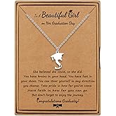 JoycuFF 𝗚𝗿𝗮𝗱𝘂𝗮𝘁𝗶𝗼𝗻 𝗚𝗶𝗳𝘁𝘀 𝗳𝗼𝗿 𝗛𝗲𝗿 Personalized Name Necklace, Graduation Initial Name Pendant Necklace for Her Women Daughter Sister Best Friend Granddaughter Niece