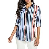 NIC+ZOE Women's Painted Peninsula Cotton Shirt