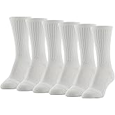 GOLDTOE Womens Fit Tec Cushion Crew Socks, 6-pairs