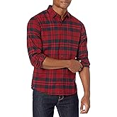 Amazon Essentials Men's Flannel Shirts Long Sleeve, Slim-Fit Button Down Plaid