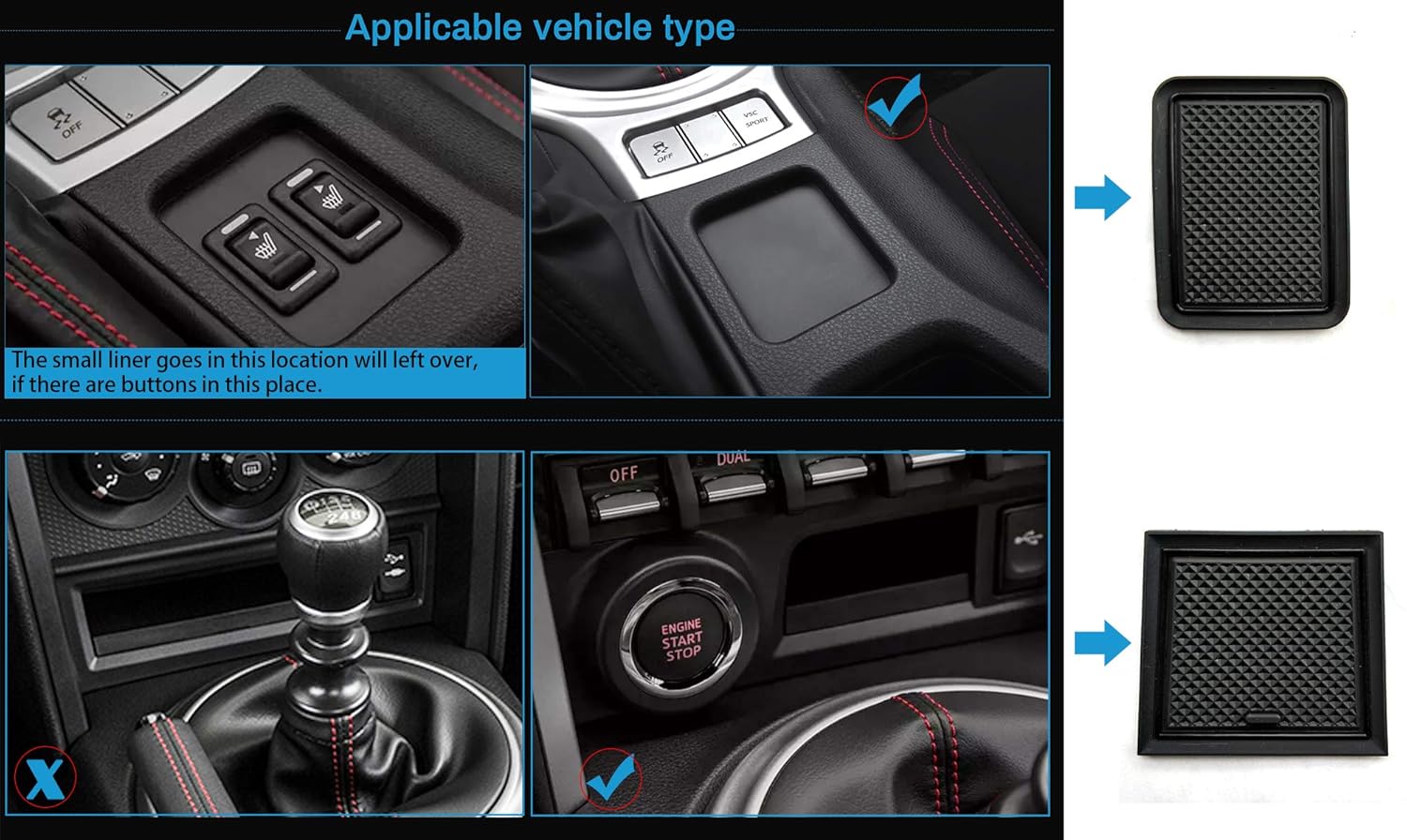 Cup Holders Auovo Anti Dust Door Mats For 19 18 17 16 15 14 13 Subaru Brz Toyota 86 Scion Fr S Door Pocket Liners Cup Pads Console Mats Interior Accessories 8 Pcs White Interior Accessories