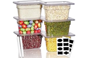 SVKLHY 1/9 Size 4 Inch Clear NSF Polycarbonate Food Pan-9 PCS[Food Grade][Hot&Cold Resistant] Commercial Food Pans with Lids, Restaurant Food Storage Containers Hotel Pan(BPA-FREE)
