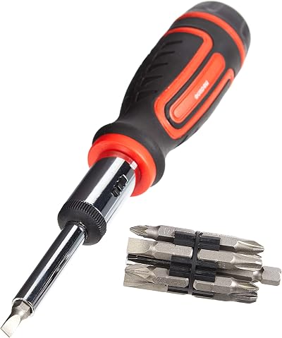 Draper Redline 14-in-1 Ratchet Screwdriver Set with Internal Bit Storage Soft